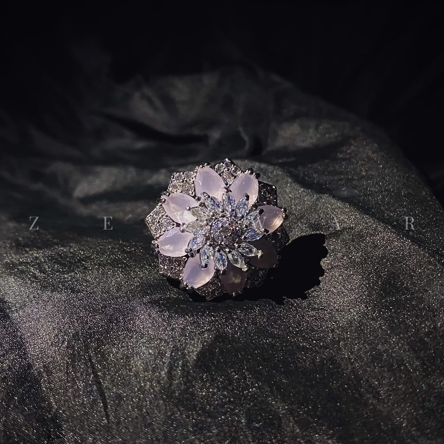 Dharkun Ring: silver & diamond-like fusion