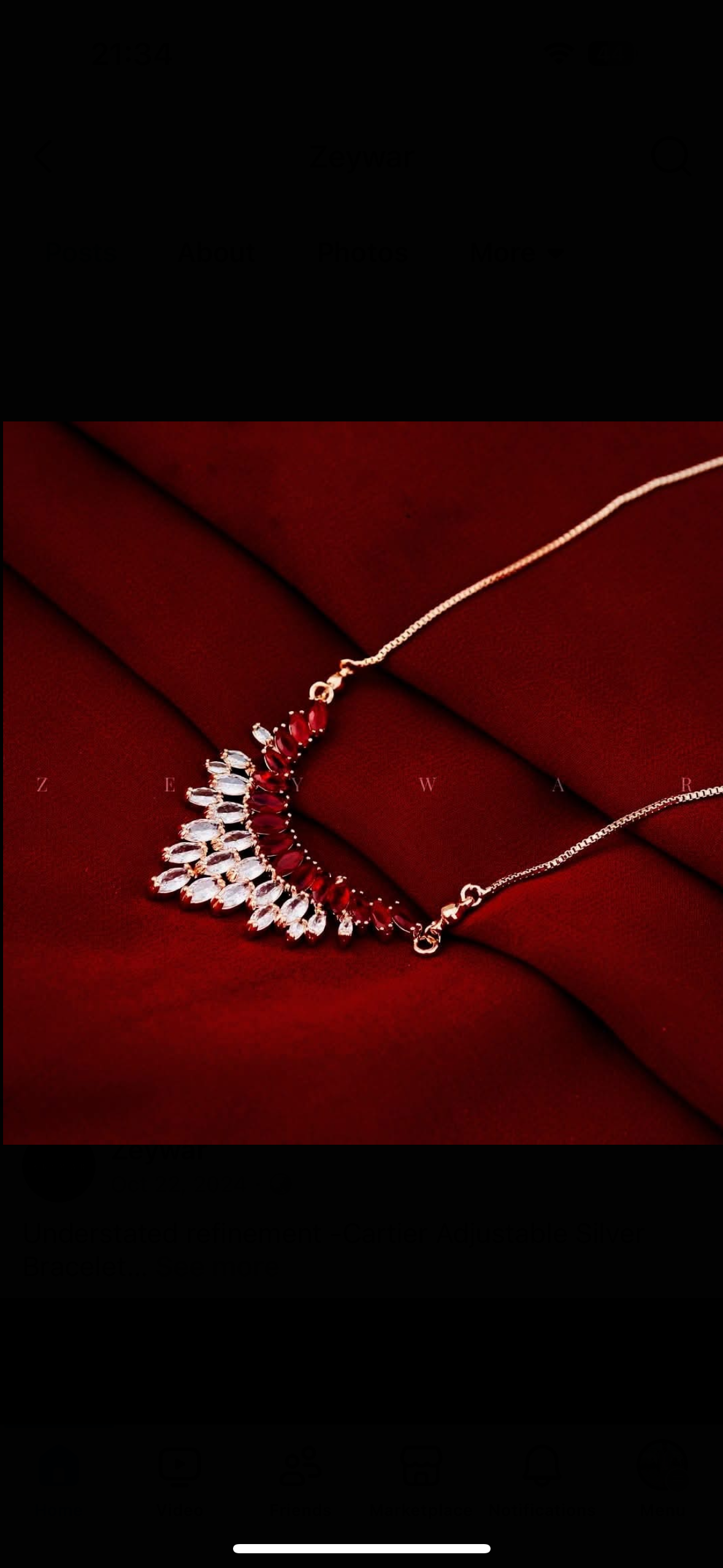 V Shaped Zircon Locket Red