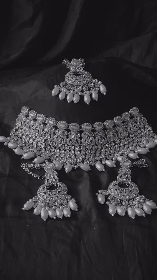 Make a bold statement - Egyptian Heavy Choker Set with Tika